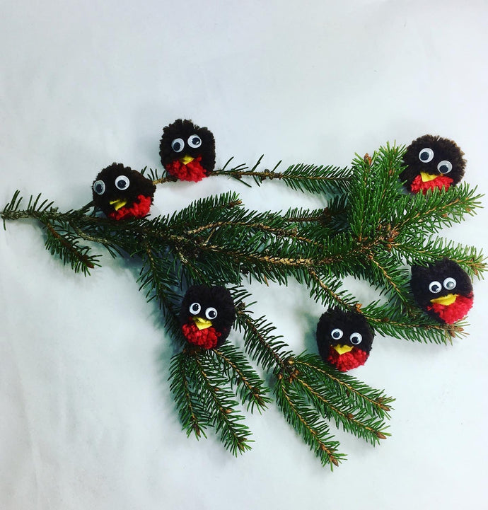 A cheerful little flock of robins for your home at Christmas.