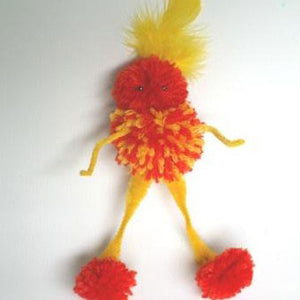 Pompoms can be used to collage funny characters!