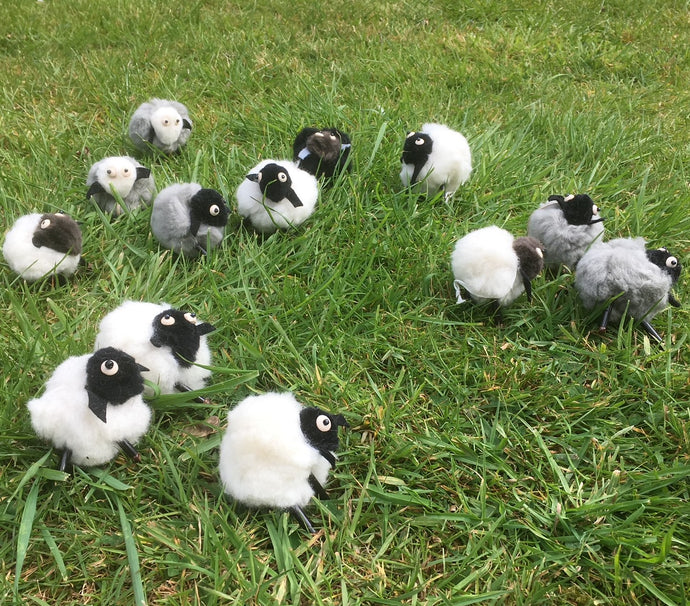 Make a flock of sheep with merino wool fleece.