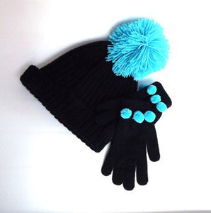 Sew your matching pompoms onto a pair of gloves and a hat. You could pick your child's favourite colour.