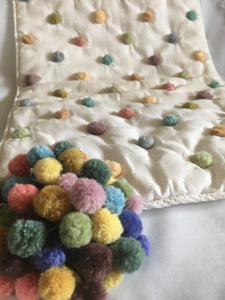 Quilting with felted pompoms
